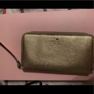 Kate Spade gold wristlet
